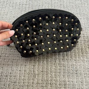 Cosmetic bag - textured studded floral